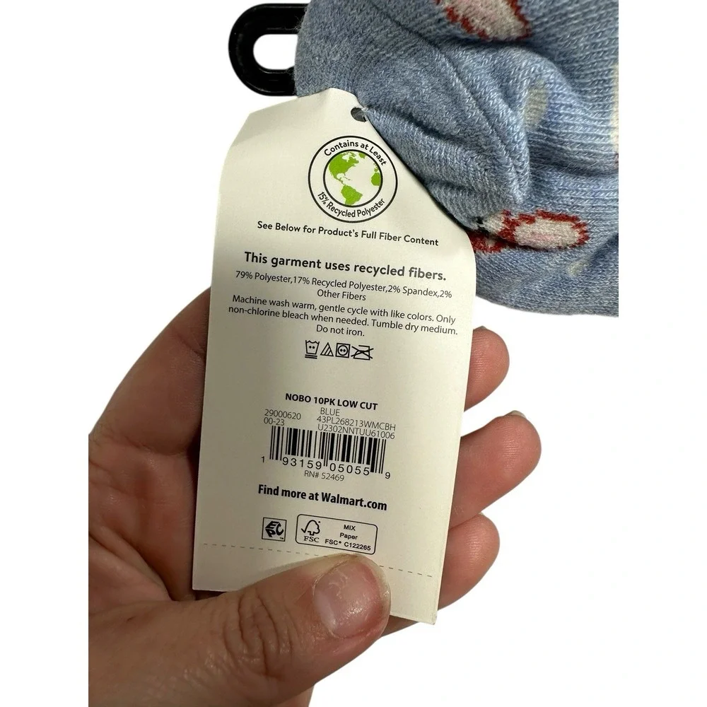 NOBO no‎ boundaries low cut ankle socks 10 pairs size 4-10